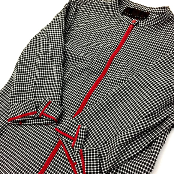 Yansi Fugel Gingham Jacket with Red Contrast - Picture 7 of 10